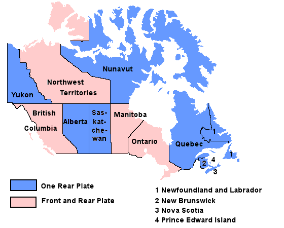 Front and Rear License Plate Requirements license plates