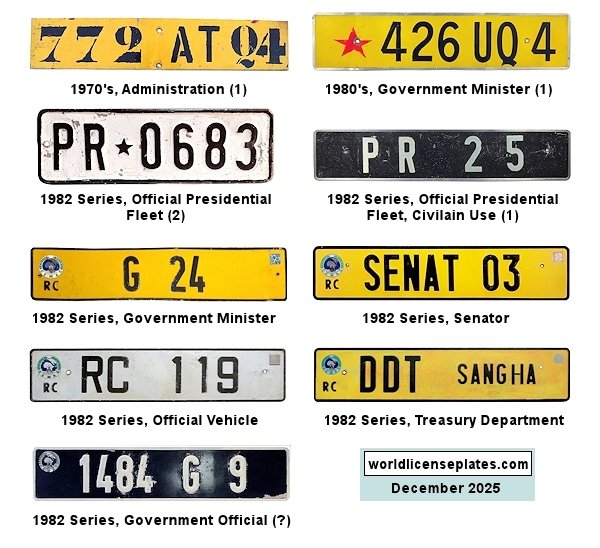 Government, Administration license plates