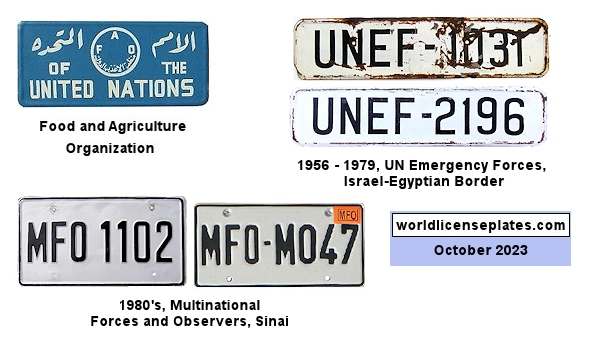 United Nations license plates