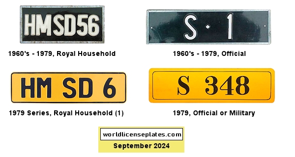 Official, Royal Household license plates