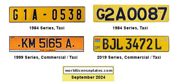 Taxi, Commercial license plates