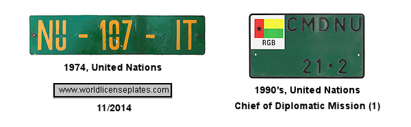 United Nations license plates