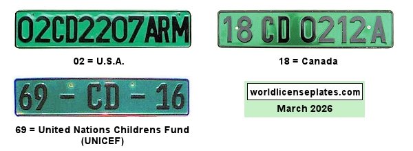 Diplomatic Corps license plates