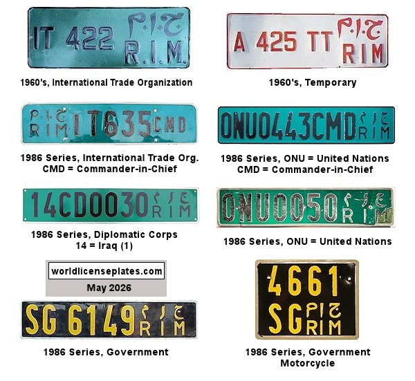 Non-Passenger/Other license plates