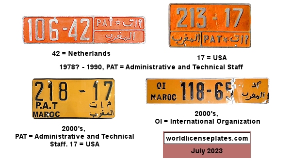 International Organizations, Administrative Staff license plates
