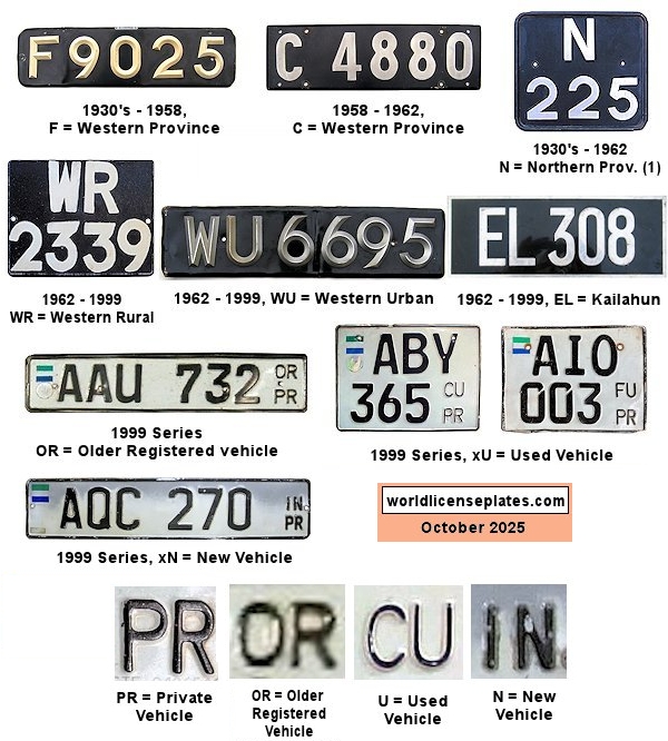 Private/Passenger license plates
