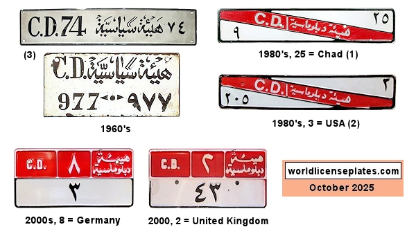 Diplomatic Corps license plates