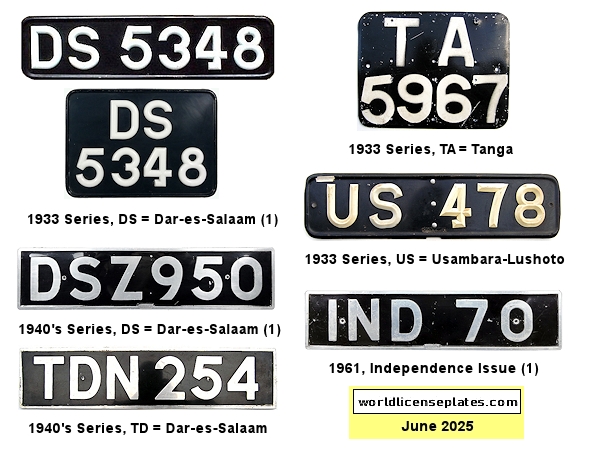 TANGANYIKA license plates