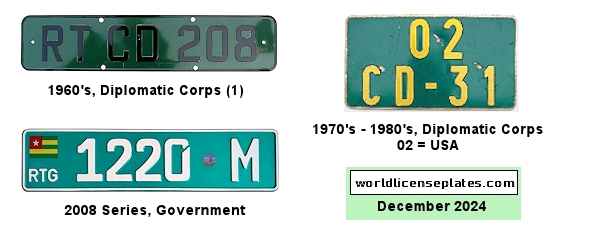 Diplomatic Corps, Government license plates