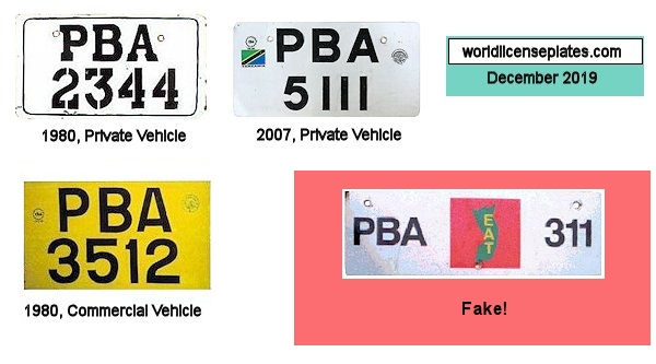 Pemba Island license plates