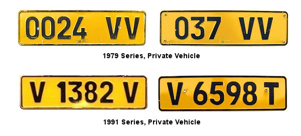 Private/Passenger license plates