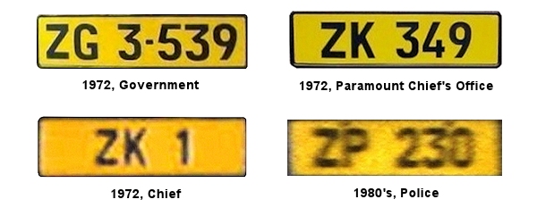 Various Vehicle Classses license plates