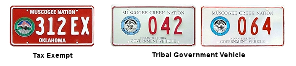 Tax Exempt, Tribal Government license plates