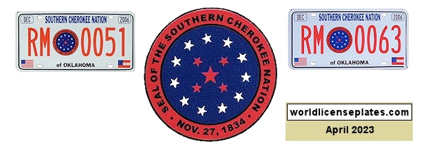 Southern Cherokee Nation license plates