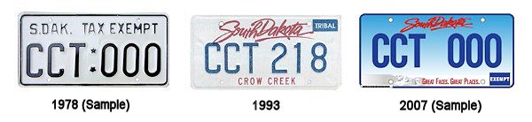 Crow Creek Sioux Tribe license plates