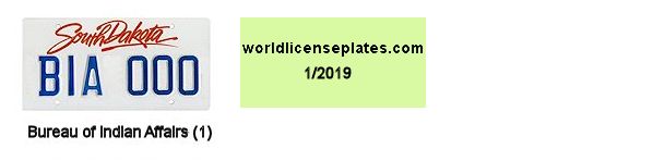 Bureau of Indian Affairs license plates