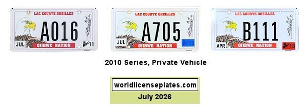 Lac Courte Oreilles Chippewa Band of Lake Superior Indians license plates