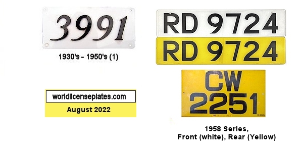 Standard/Private/Passenger license plates