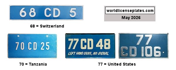 Diplomatic Corps license plates