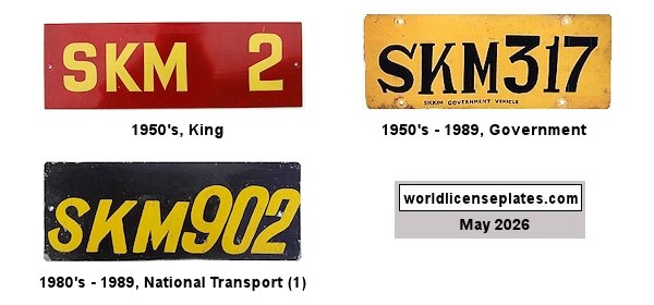 Historical Sikkim license plates