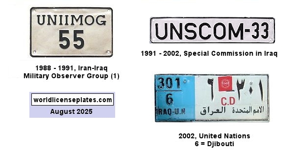 United Nations license plates