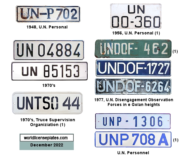 United Nations license plates