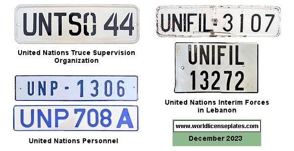 United Nations license plates