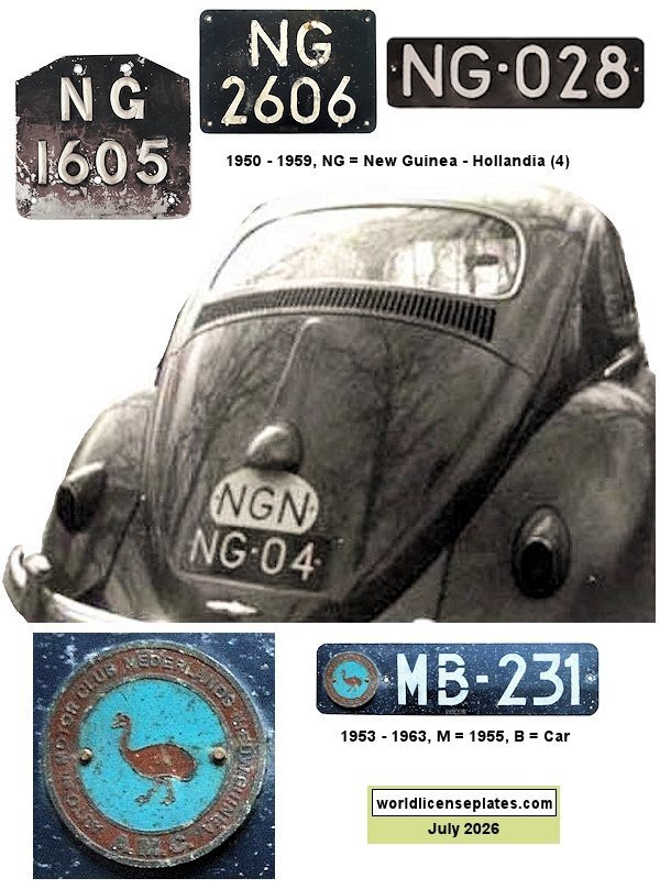 Netherlands New Guinea license plates