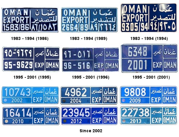 Export license plates