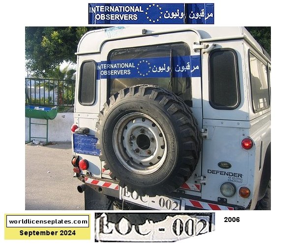 European Union Election Oberservers license plates