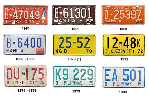 Various Vehicle Classes license plates