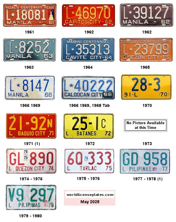 Light Vehicle (L) license plates