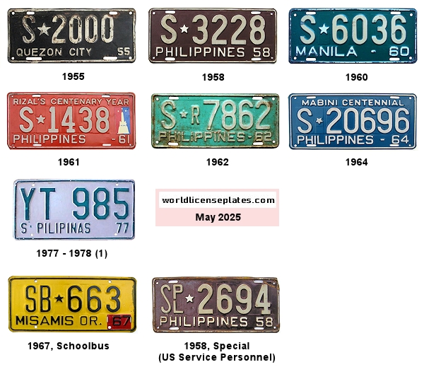 Service Vehicle (S), Schoolbus (SB), Special (SPL) license plates