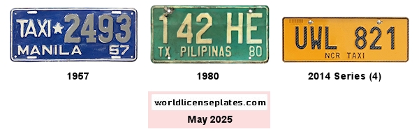 Taxi (TAXI, TX) license plates