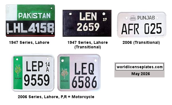 PAKISTAN license plates