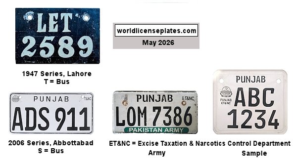 PAKISTAN license plates