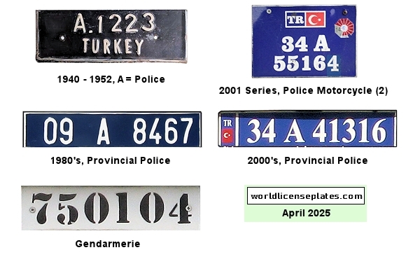 Police, Gendarmerie license plates