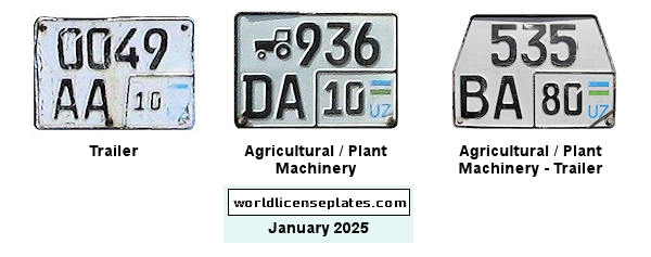 Agricultural, Plant, Machinery license plates