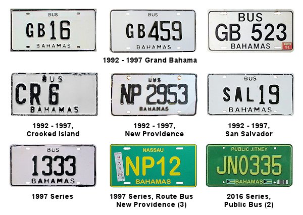 Bus (Route, Public) license plates