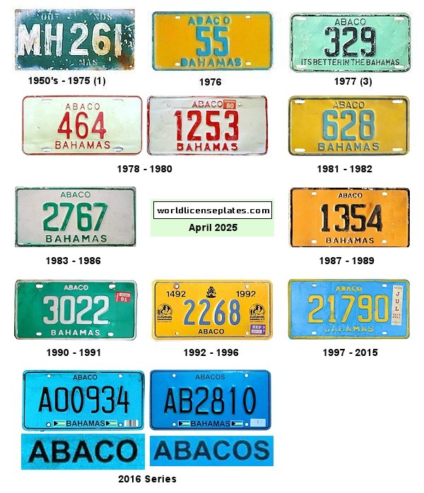 Abaco (Abacos) license plates