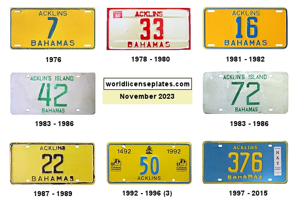 Acklins license plates