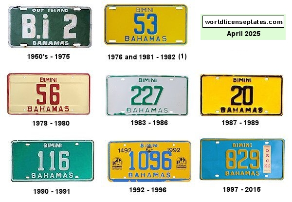 Bimini license plates