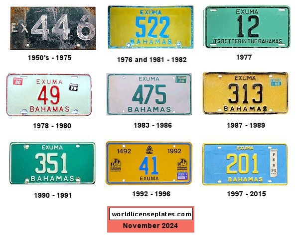 Exuma license plates