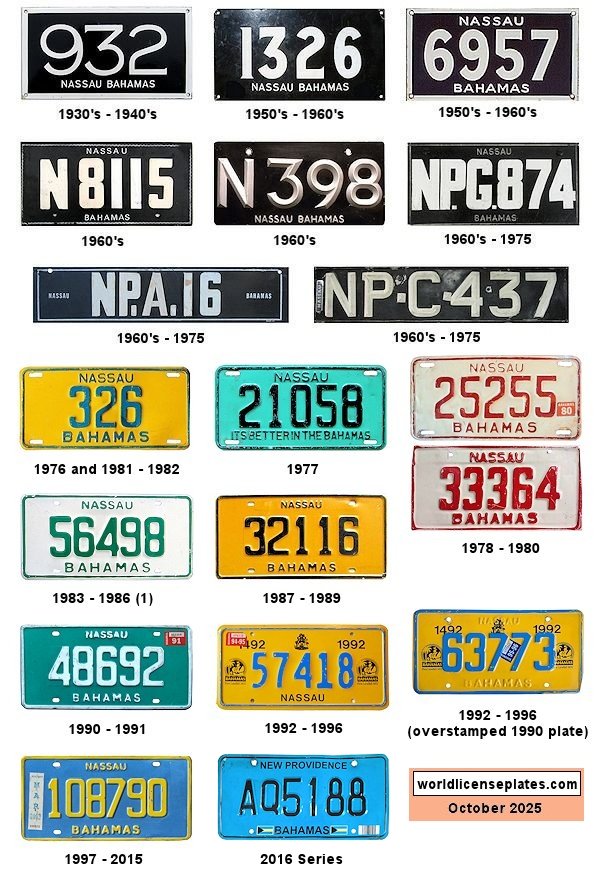 New Providence (Nassau) license plates