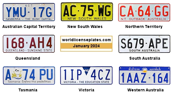 States and Capital Territory license plates