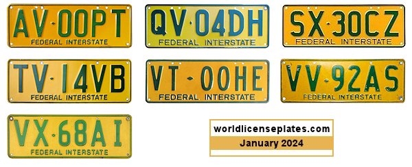 Interstate license plates