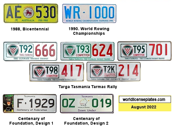 Tasmania license plates