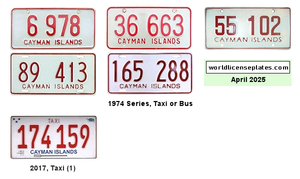 Taxi, Bus license plates