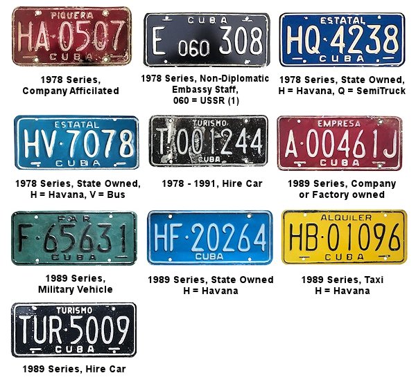 1970's - 1990's license plates