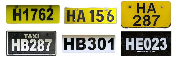 Taxi, Bus license plates